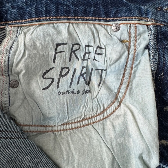 NWT Scotch & Soda "The Sky" Highest Rise Straight Jeans Tribeca Blue Size 8/29 - Picture 12 of 16